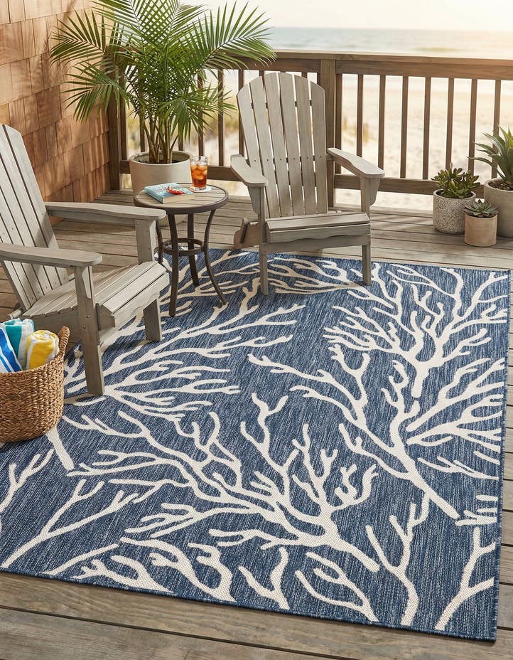 5' 3 x 7' Easy-Clean Coastal Indoor / Outdoo...