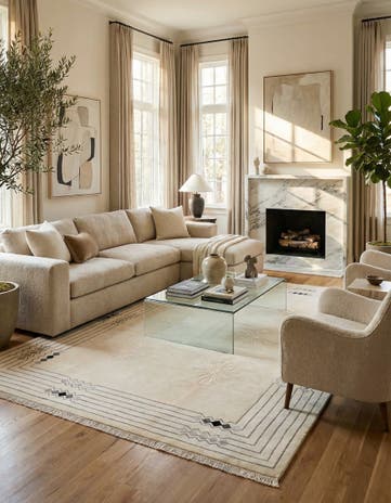 6' 10 x 9' 7 Hand Knotted Darya Wool Rug