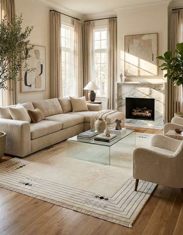 6' 10 x 9' 7 Hand Knotted Darya Wool Rug