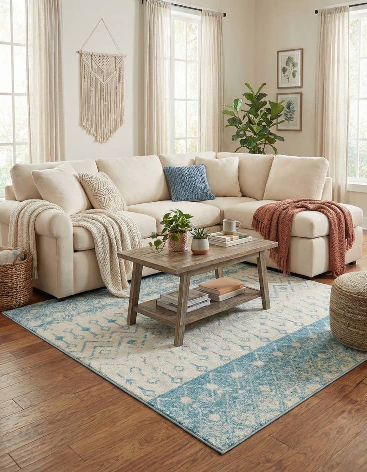 Detail image of 6' x 6' Moroccan Trellis Square Rug