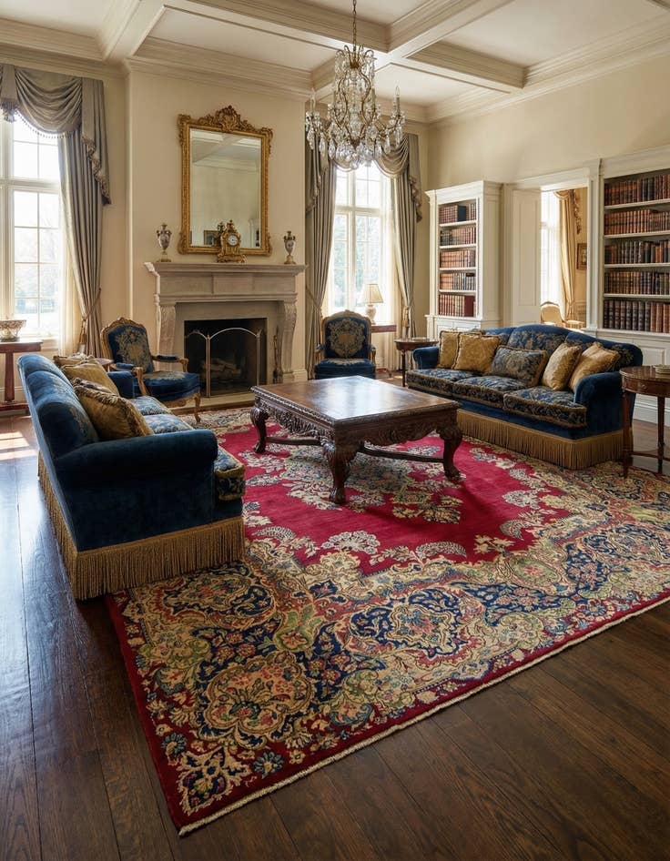 Detail image of  8' 10 x 11' 9  Hand Knotted Kerman Persian Wool Rug