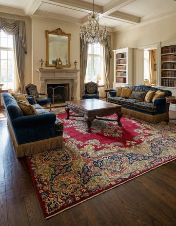 8' 10 x 11' 9 Hand Knotted Kerman Persian Wool Rug