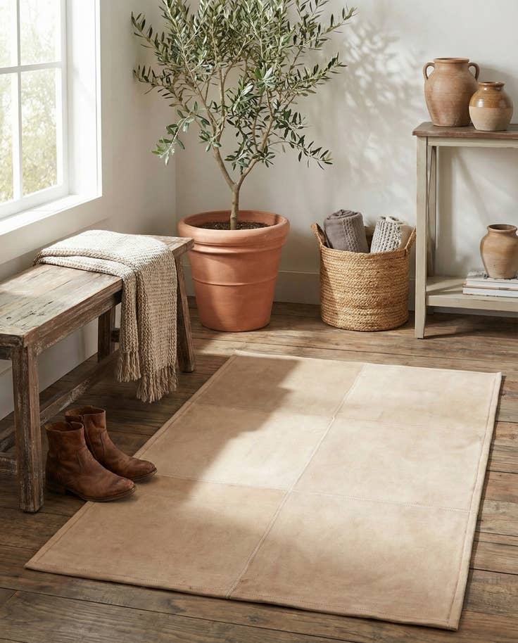 Detail image of 2' x 3' Cowhide Leather Rug