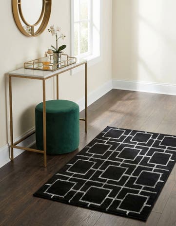 Black and Silver Marilyn Monroe™ Glam Deco Rug