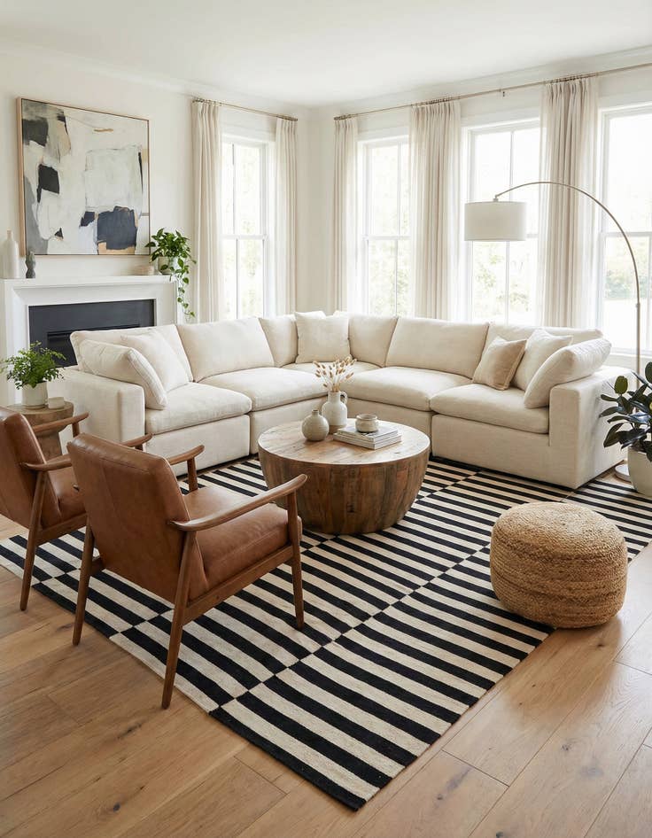 Detail image of 8' 5 x 11' 5  Hand Woven Kilim Modern Wool Rug