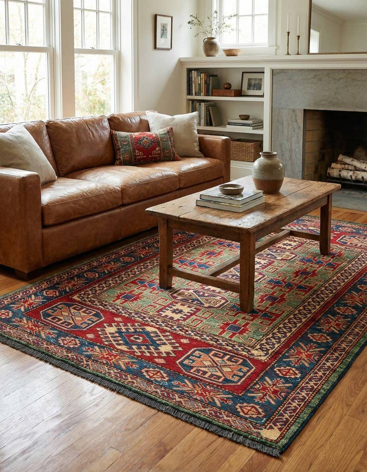 Detail image of  3' 11 x 5' 9  Hand Knotted Kazak Wool Rug