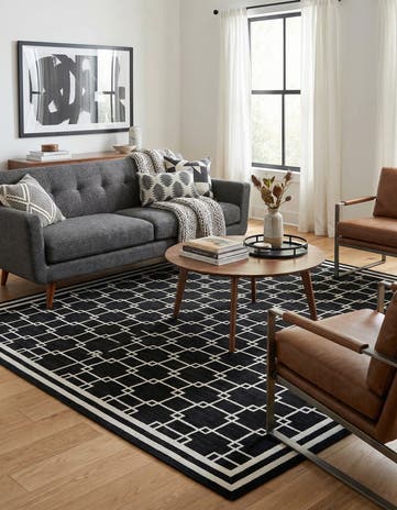Jill Zarin Black Metropolitan Uptown Square Rug