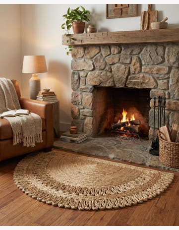 2' 2 x 3' 7 Handmade Braided Jute Hearth Rug