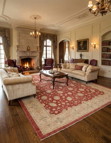10' x 13' Hand Knotted Peshawar Ziegler Rug