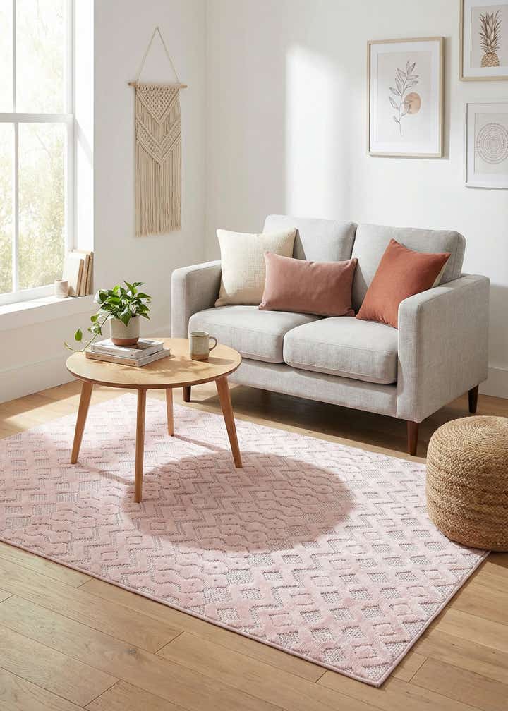 4' x 6' Easy-Clean Trellis Textured Indoor / Outdoor Rug