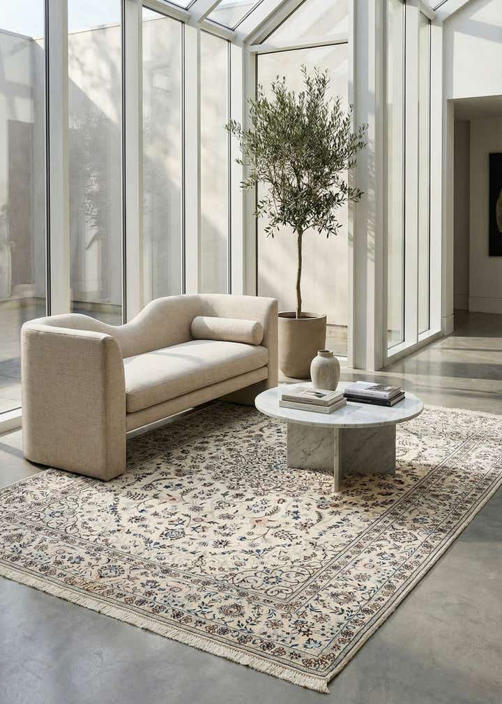 4' 4 x 7' Hand Knotted Nain Rug