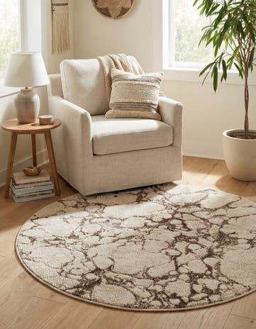 Brown Oasis Round Rug