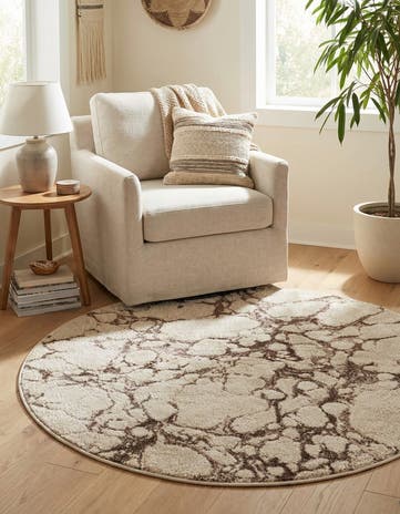 Brown Oasis Round Rug