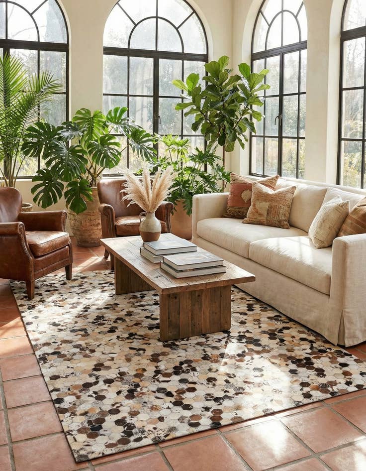 Detail image of  5' 1 x 7' 10 Cowhide Rug