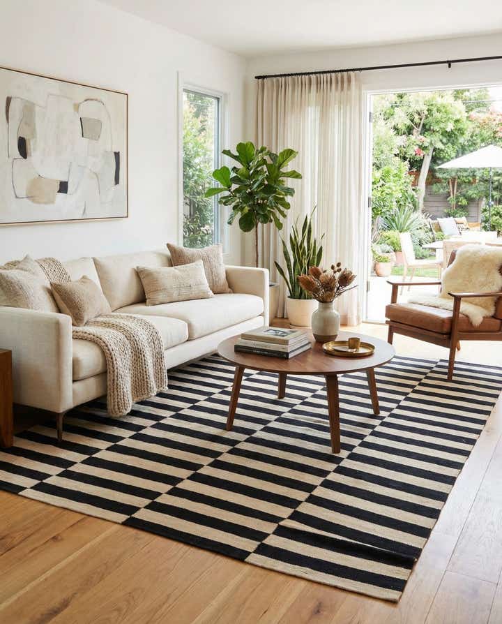 5' 7 x 8' Hand Woven Kilim Modern Wool Rug