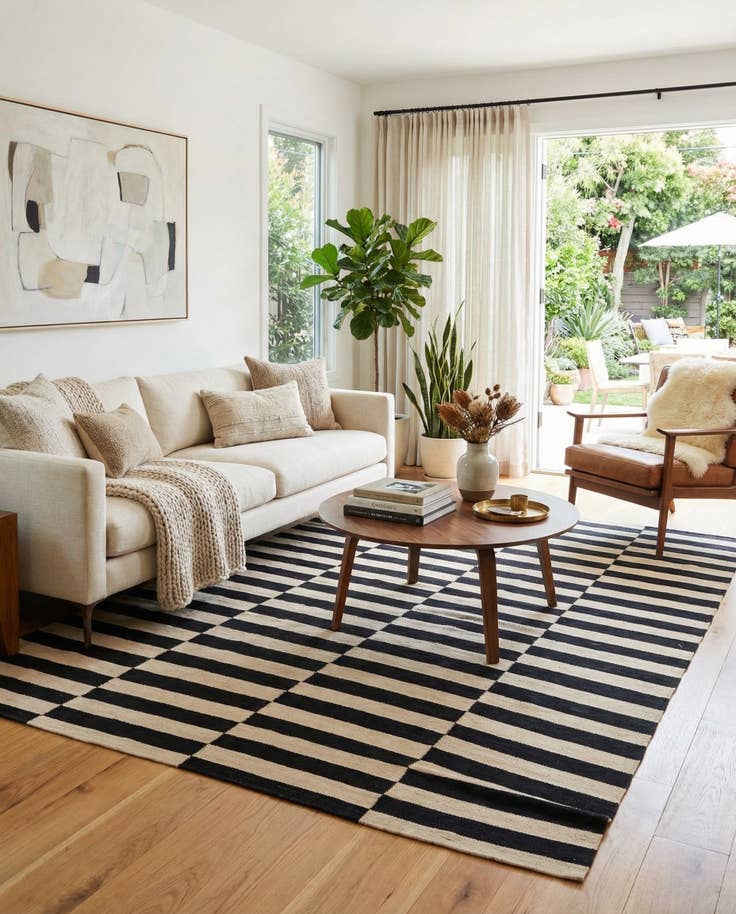 Detail image of 5' 7 x 8' Hand Woven Kilim Modern Wool Rug