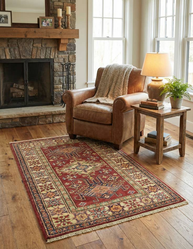 Detail image of 2' 8 x 4' 1  Hand Knotted Kazak Oriental Rug