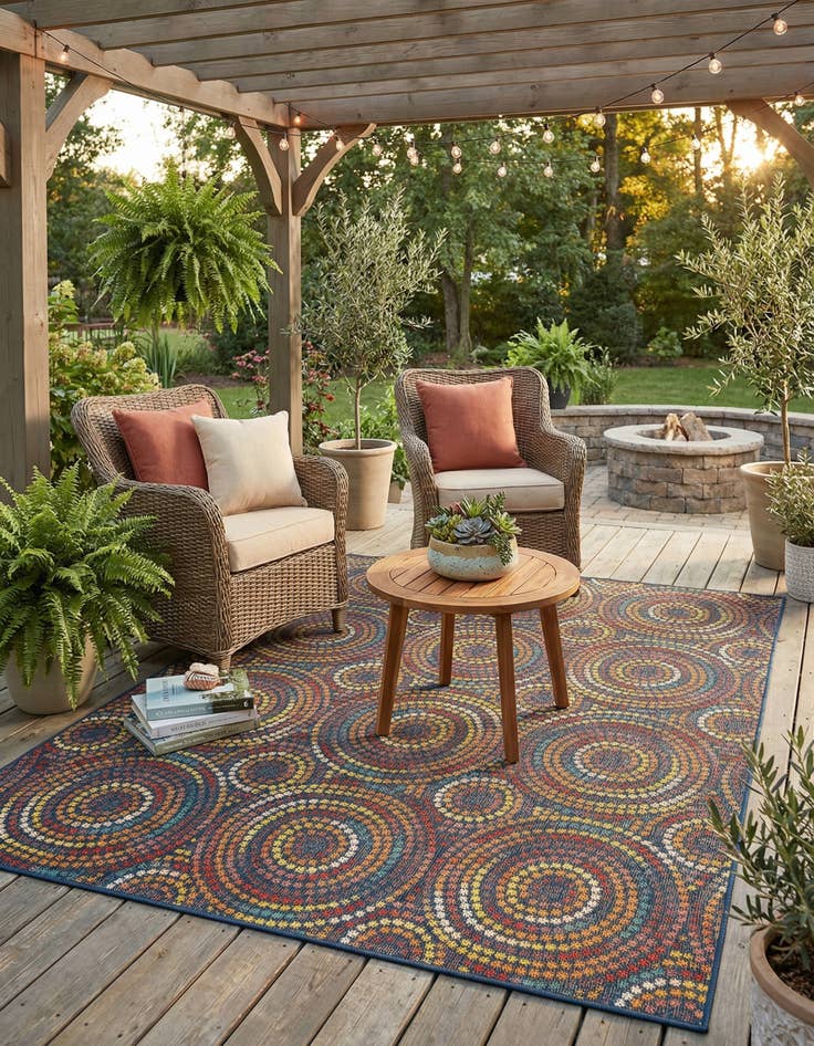 Detail image of  7' 10 x 10'  Washable Baja Indoor / Outdoor Rug