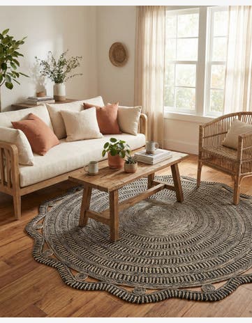 10' x 10' Handmade Braided Jute Round Rug