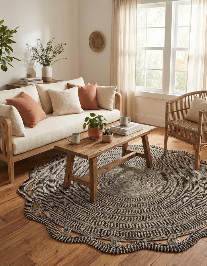 10' x 10' Handmade Braided Jute Round Rug