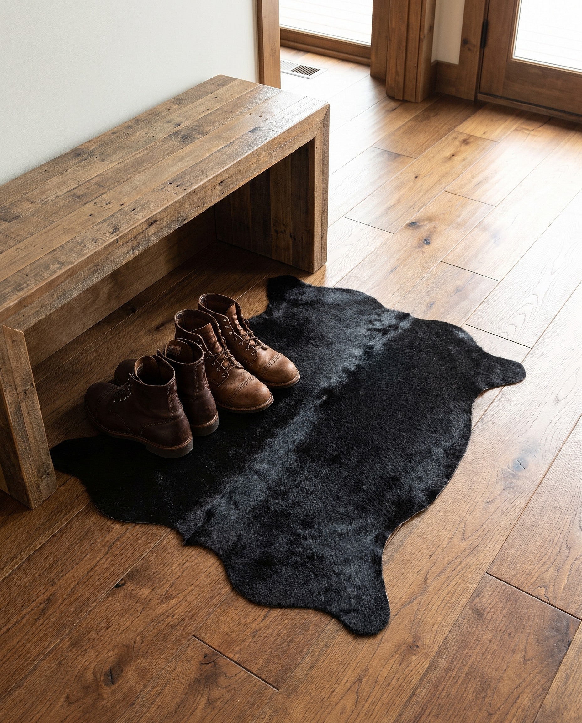 1' 8 x 2' 6 Cowhide Leather Rug