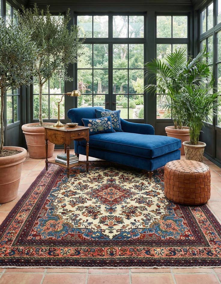 Detail image of 7' 8 x 9' 9 Hamedan Wool Rug