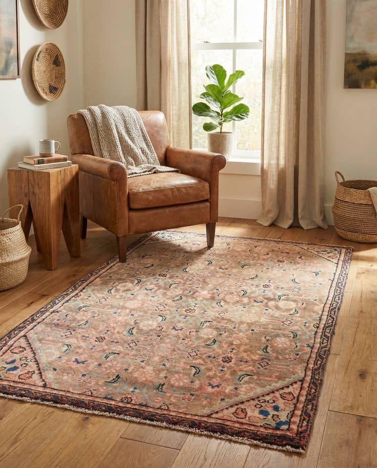 Detail image of 3' 1 x 4' 9 Hand Knotted Ultra Vintage Persian Wool Rug