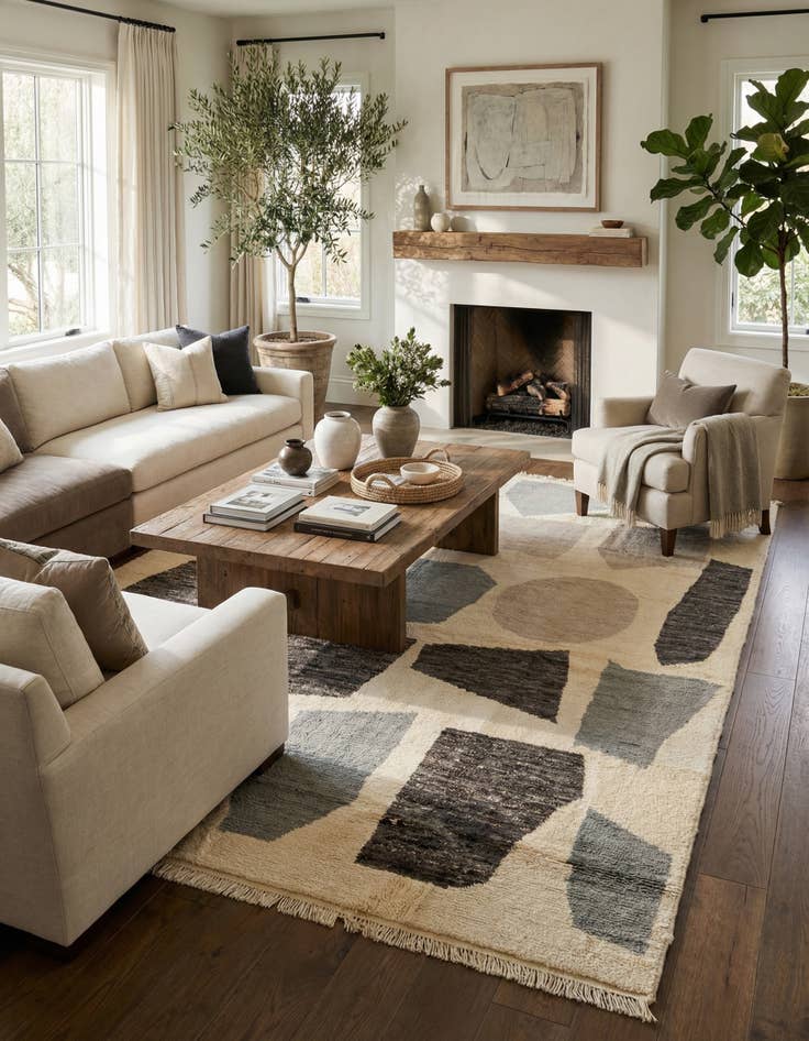 Detail image of 9' 1 x 12' 6  Hand Knotted Moroccan Wool Rug