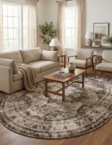 Light Brown Monaco Oval Rug