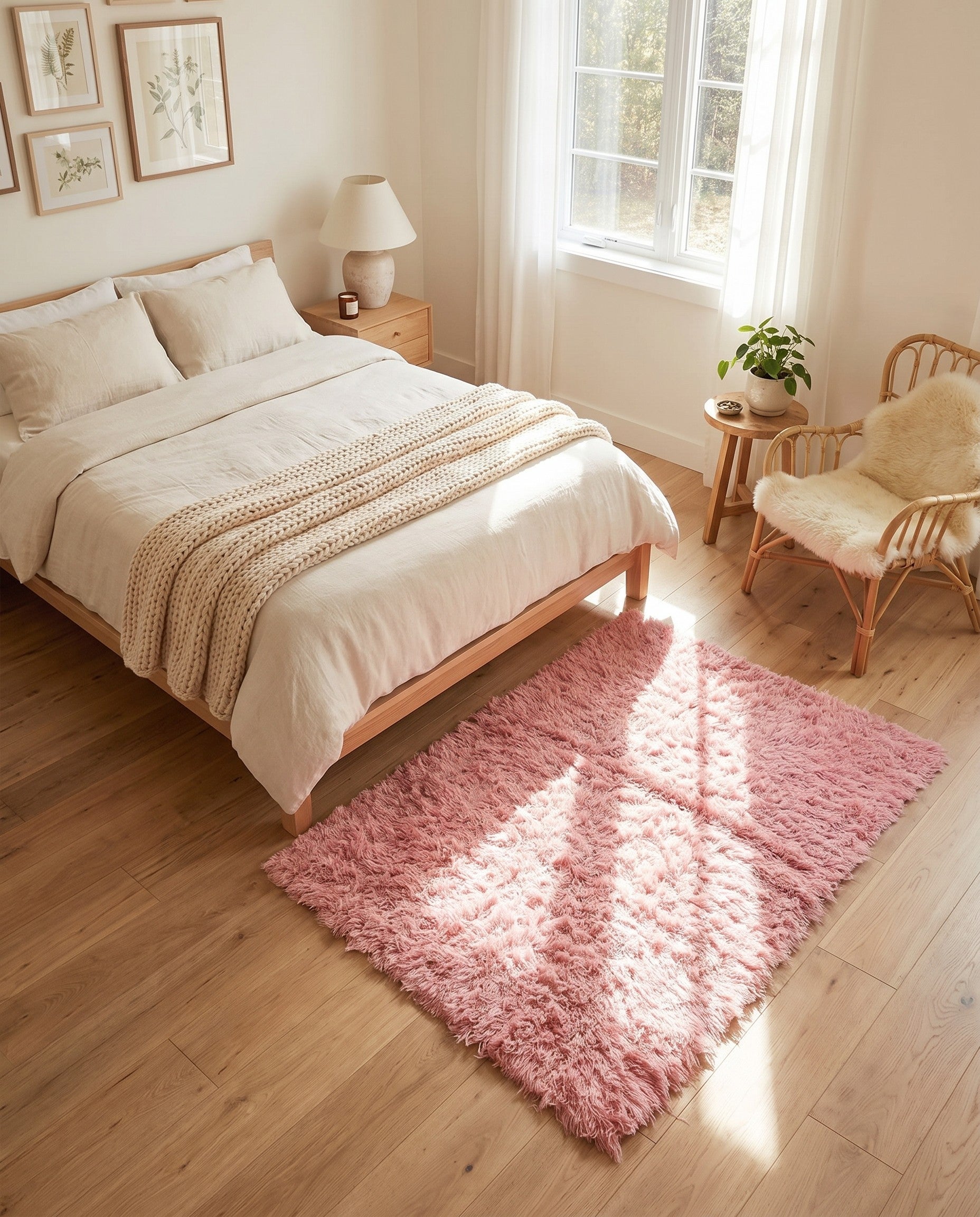 4' x 5' Hand Knotted Moroccan Wool Rug