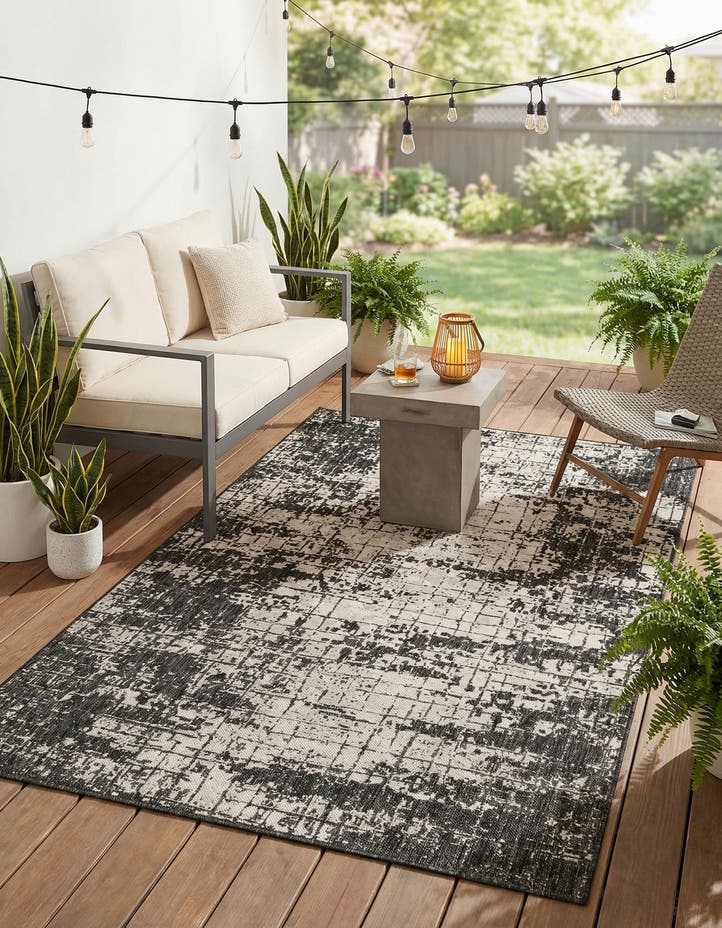 5' 3 x 8' Easy-Clean Modern Indoor / Outdoor...