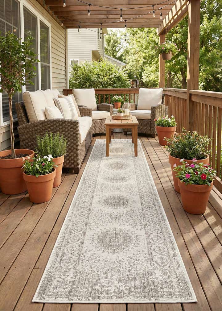 2' 7 x 12' Easy-Clean Traditional Indoor / Outdoor Runner Rug