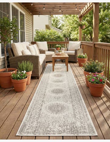 2' 7 x 12' Easy-Clean Traditional Indoor / Outdoor Runner Rug