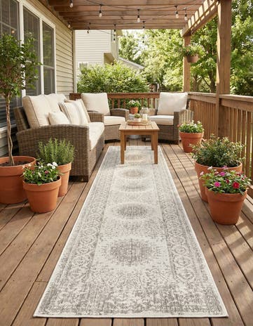 2' 7 x 12' Easy-Clean Traditional Indoor / Outdoor Runner Rug