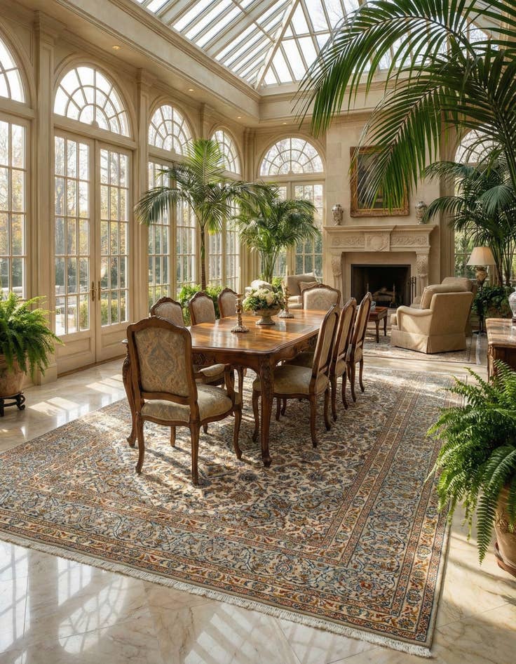 Detail image of 9' 11 x 13' 3 Kashan Wool Rug