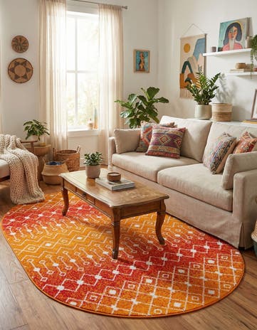 5' 3 x 8' Moroccan Trellis Oval Rug