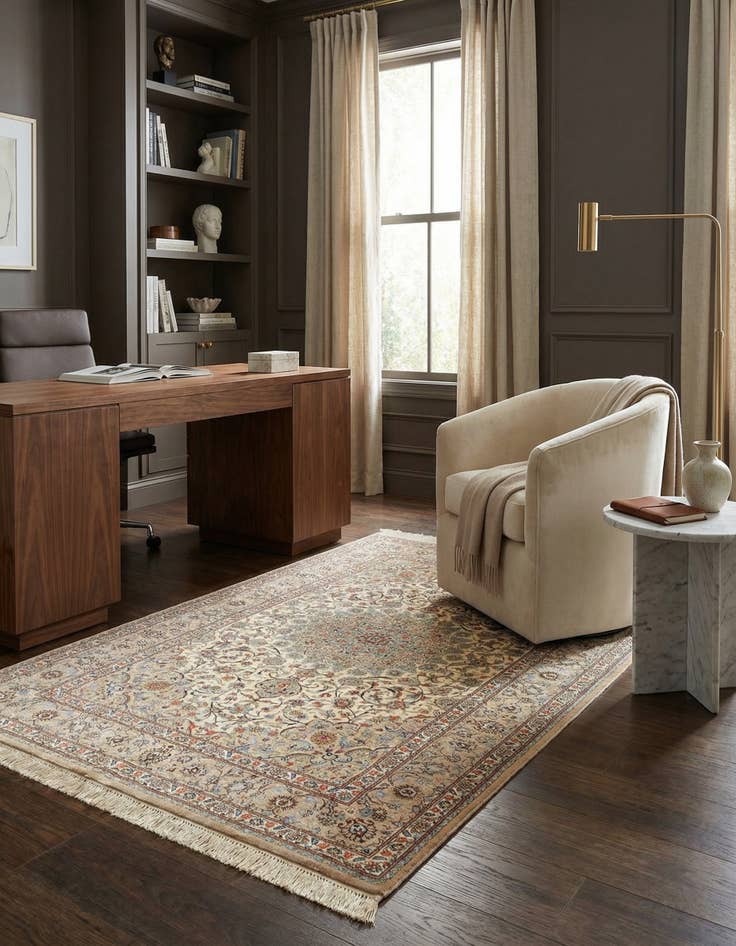 Detail image of 3' 3 x 4' 11 Ghom Silk Rug