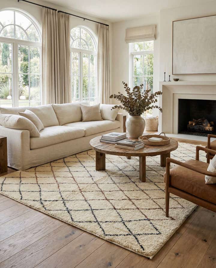 6' 7 x 10' 3 Hand Knotted Moroccan Wool Rug
