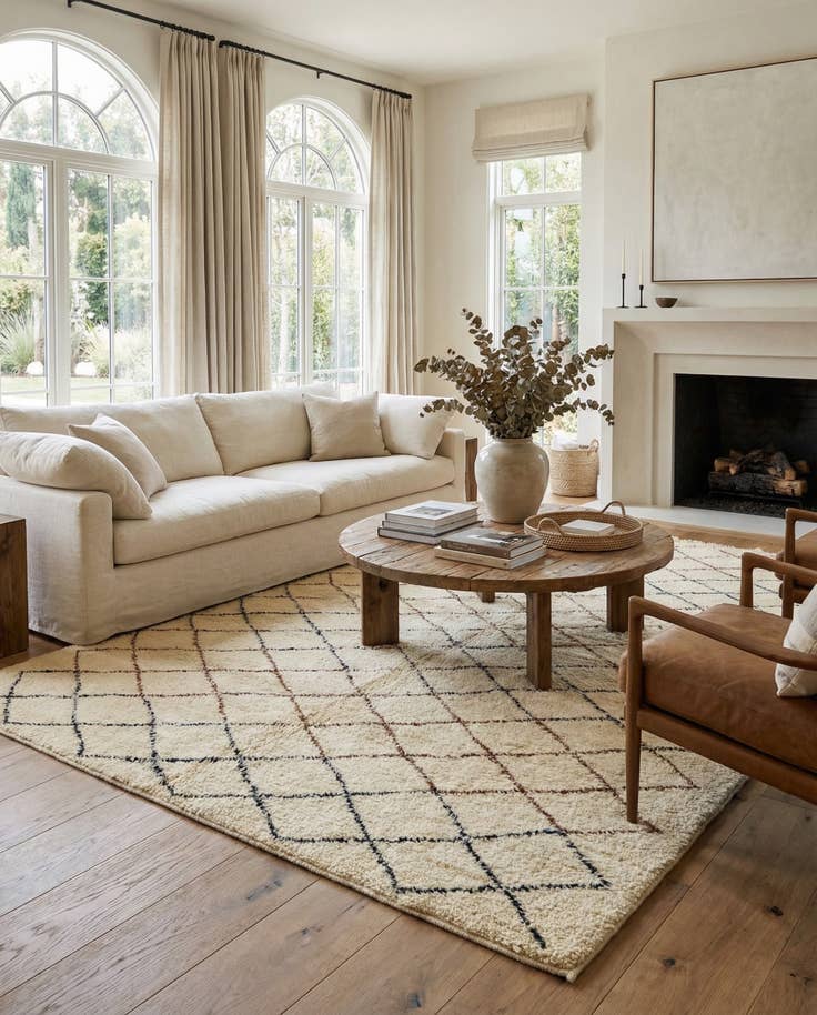 Detail image of 6' 7 x 10' 3 Hand Knotted Moroccan Wool Rug