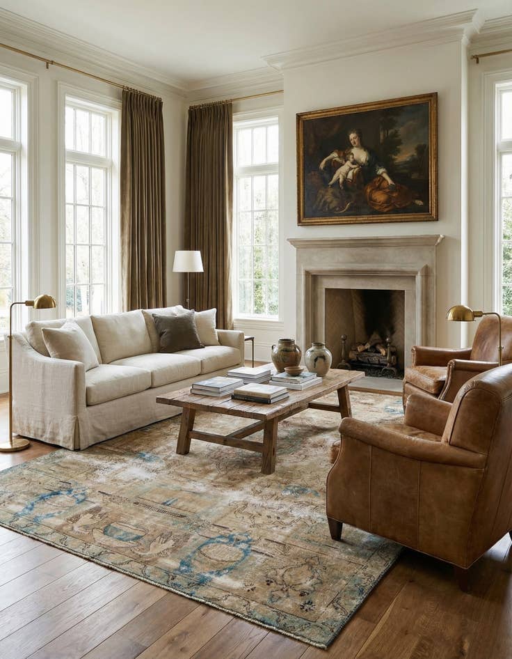 Detail image of 7' 2 x 10'  Hand Knotted Ultra Vintage Persian Wool Rug