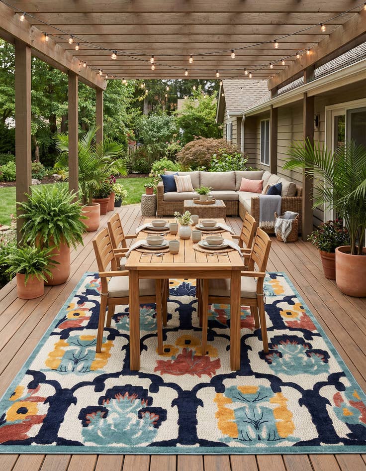 Detail image of 9' x 12' Easy-Clean Belize Indoor / Outdoor Rug