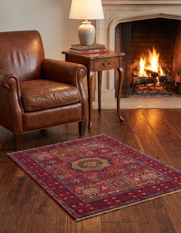 3' 4 x 4' 9 Hand Knotted Mamluk Ziegler Rug