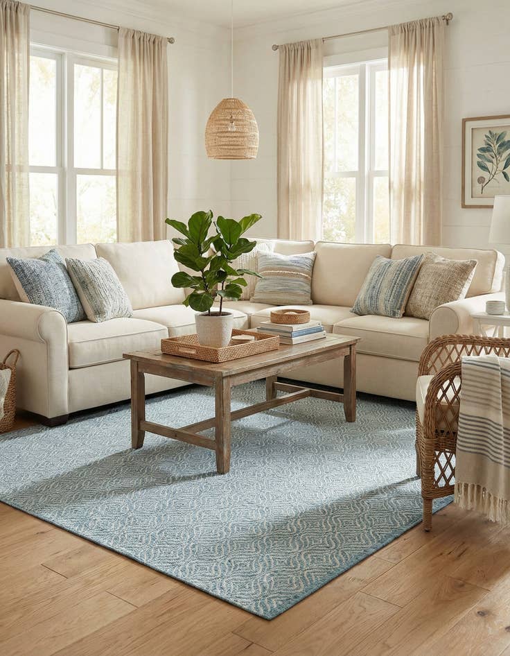 Detail image of 6' x 9'  Washable Trellis Indoor / Outdoor Rug