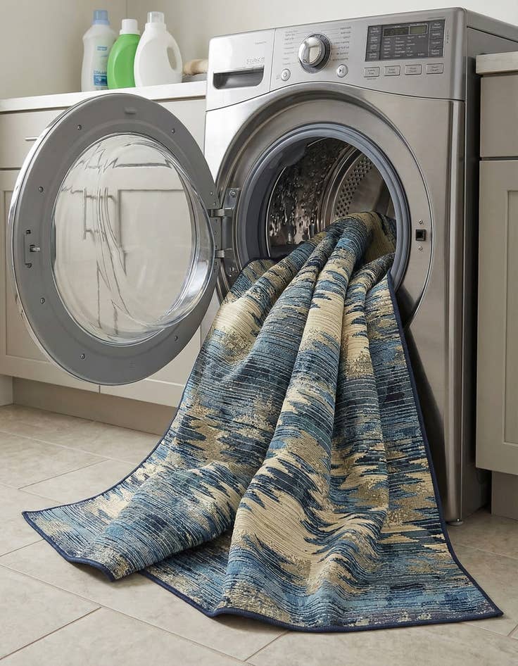 Detail image of  4' x 6'  Washable Modern Indoor / Outdoor Rug