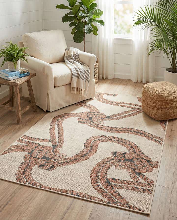 4' x 6' Easy-Clean Coastal Indoor / Outdoor Rug