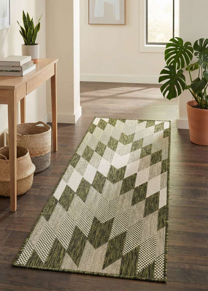 2' x 5' 3 Easy-Clean Modern Indoor / Outdoor Runner Rug