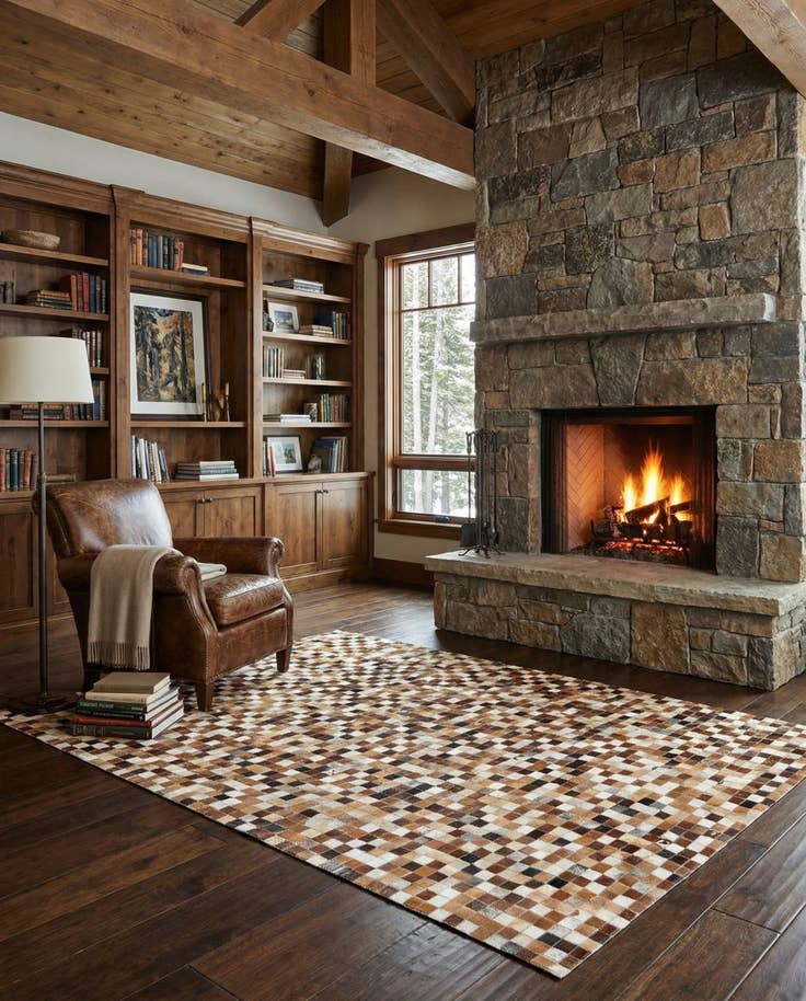 Detail image of 5' 1 x 7' 11 Cowhide Stocks Rug