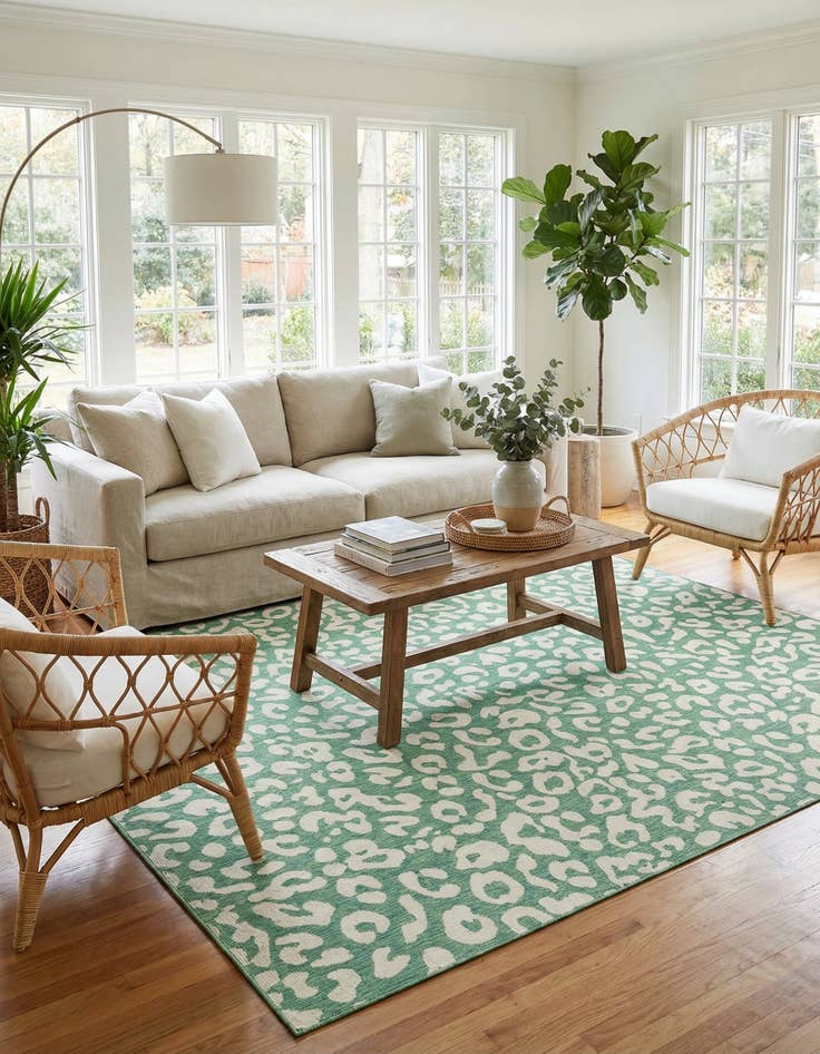 Detail image of 12' x 12'  Washable Safari Indoor / Outdoor Square Rug