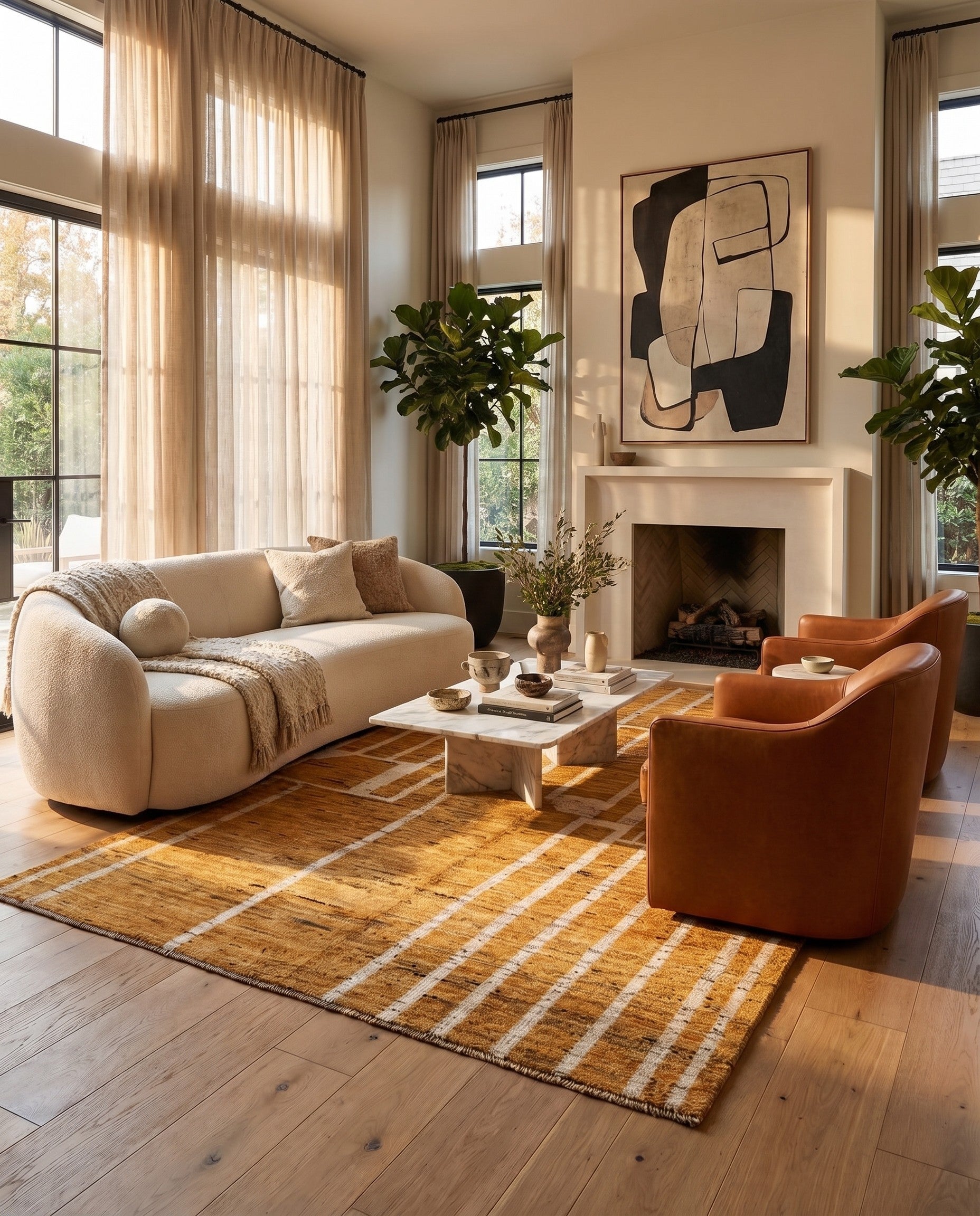 4' 11 x 7' 9 Hand Knotted Darya Wool Rug