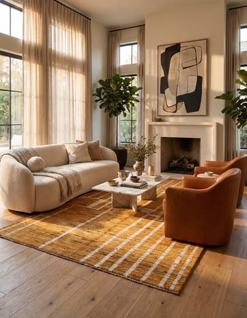 4' 11 x 7' 9 Hand Knotted Darya Wool Rug